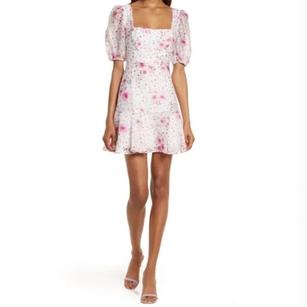 Ever New Heather Puff Sleeve Minidress - Rouge washed Floral